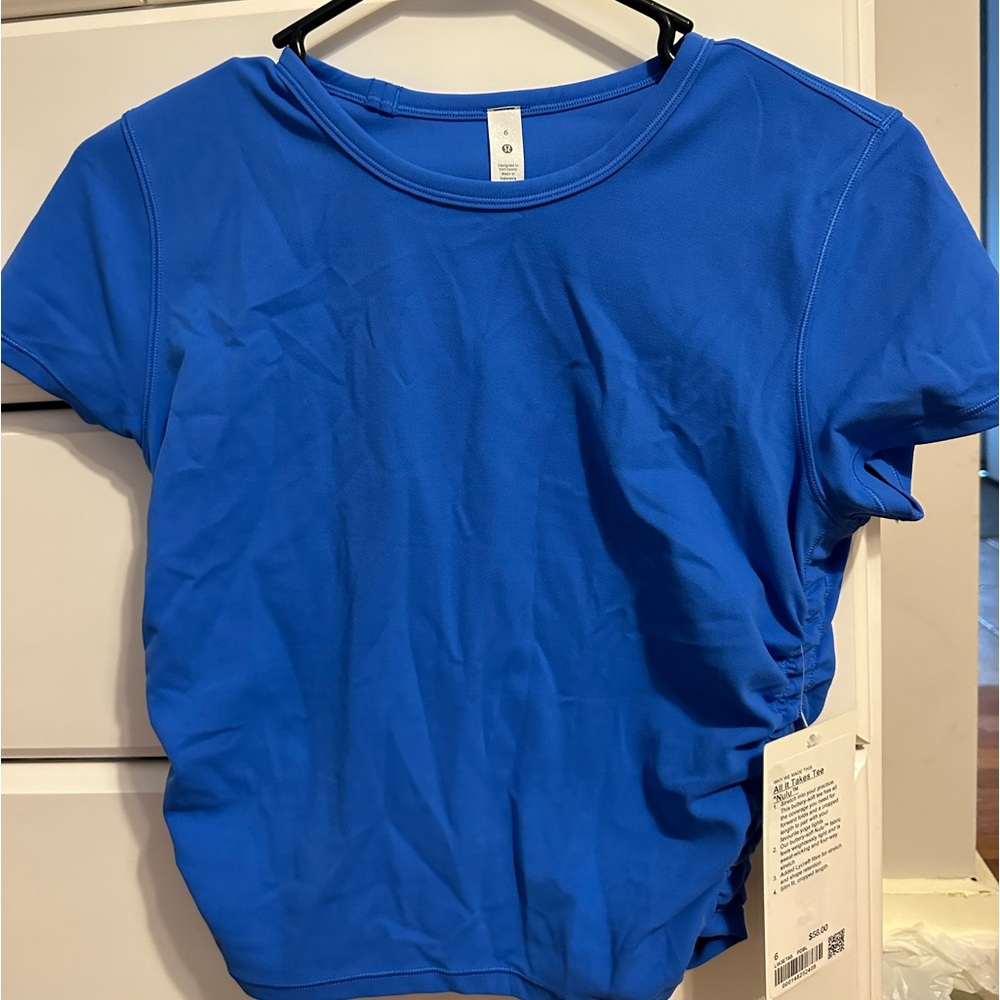 Lululemon Athletica All it Takes Tee Nulu Pipe Dream Blue NEW WITH TAGS